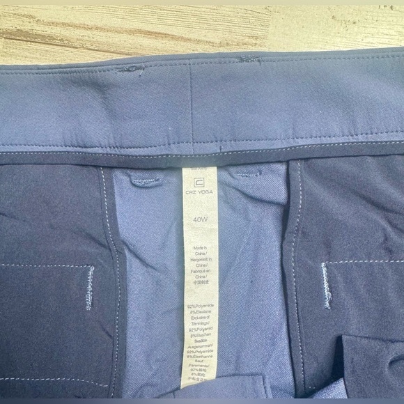 CRZ Yoga Pants Mens 40x31 Blue Athleisure Golf Polyester Stretch Gym Joggers - Picture 7 of 10